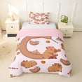 thumbnail image 1 of Erosebridal Kids C Personalized Initial Capybara Bubble Tea Twin Bedding,Boys Girls Kawaii Funny Food Duvet Cover Set,2pcs,No Comforter,Pink Reversible, 1 of 5