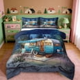 thumbnail image 1 of Erosebridal Kids Camper Queen Comforter Set For Travel Trailers,Country Adventure Theme Bedding Comforter Set For Boy,Reversible navy blue,3-Piece, 1 of 7