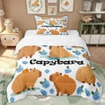 thumbnail image 1 of Erosebridal Kids Cartoon Capybara Twin Comforter Sets, Blue Flower Floral Bedding Set, 2-Piece, 1 of 6