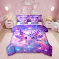 thumbnail image 1 of Erosebridal Cute Axolotl Comforter Set Twin 7 Pcs Outer Space Galaxy Butterfly Bedding Set Cartoon Salamander Kawaii Reptile Animal Bed in a Bag with Comforter,Sheets, 1 of 5