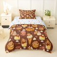 thumbnail image 1 of Erosebridal Kids Cute Capybara Chef Twin Comforter Sets 3-Piece,Dessert Waffle Ice Cream Bedding Set For Boys Girls,Super Cozy Room Decor, 1 of 7