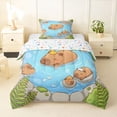 thumbnail image 1 of Erosebridal Kids Cute Capybara In The Water Twin Comforter Sets 3-Piece,Cartoon Animal Yellow Duck Bedding Set For Boys Girls,Breathable Home Decor, 1 of 7