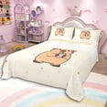 thumbnail image 1 of Erosebridal Kids Cute Capybara With Boba Tea Bed Sheets 4pcs,Boys Girls Colorful Polka Dots King Sheets,Luxury Bedroom Decor, 1 of 5