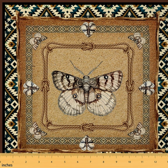 Erosebridal Death Moth Waterproof Outdoor Fabric 2 Yard Western Fabric by The Yard Boho Moth Upholstery Fabric for Chairs Gothic Bohemian Teens Reupholstery Fabric Decor