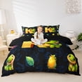 thumbnail image 1 of Erosebridal Kids Dinosaur Queen Duvet Cover Set for Boys Girls, Dino Letter K Bedding, Black Reversible 3-Piece, 1 Duvet Cover and 2 Pillowcases (No Comforter), 1 of 6