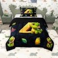 thumbnail image 1 of Erosebridal Kids Dinosaur Twin Comforter Sets for Boys Girls, Dino Letter Z Bedding Set, Black Reversible 2-Piece, 1 Comforter and 1 Pillowcase, 1 of 6