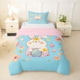 thumbnail image 1 of Erosebridal Kids Easter Rabbit Eggs Twin Bedding,Boys Girls Spring Cartoon Flowers Duvet Cover Set,2pcs,No Comforter,Pink Reversible, 1 of 6