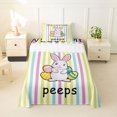 thumbnail image 1 of Erosebridal Kids Easter Rabbit Eggs Twin Sheet Sets 3pcs,Boys Girls Geometric Colorful Stripes Bedding,Super Cozy Room Decor, 1 of 5