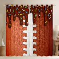 thumbnail image 1 of Erosebridal Kids Football Brown Ice Cream Drip Black Out Curtains,Ball Gamer Curtains Pack of 2 (42x63 Each) for Boys,Ultra Soft Home Decor, 1 of 6