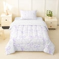 thumbnail image 1 of Erosebridal Kids Girls Purple Ribbon Bow Knot Twin Comforter Sets 3-Piece,Dreamy Princess Bedding Set For Teens,Breathable Home Decor, 1 of 6