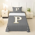 thumbnail image 1 of Erosebridal Kids Initial P Twin Sheet Sets, Fashion Stripe Bedding, 3pcs, 1 of 5