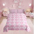 thumbnail image 1 of Erosebridal Kawaii Bowknot Comforter Set Queen Fantasy Princess Bedding Comforter Sets Teen Room Decor,Pink Girly Plaid Bedding Set Cute Bow Checkered Quilt Duvet 2 Pillow Cases, 1 of 7