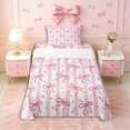 thumbnail image 1 of Erosebridal Kids Kawaii Bowknot Stripes Twin Sheet Sets 3pcs,Girls Teens Cute Love Heart Stars Print Bedding,Luxury Bedroom Decor, 1 of 5