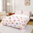 thumbnail image 1 of Erosebridal Kids Princess Ribbon Queen Sheet Sets, Pink Cartoon Cake Bed Set, 4 Pieces, 1 of 5