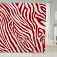thumbnail image 1 of Erosebridal Red Striped Shower Curtain 72x72, Zebra Print Bath Curtain, Animal Theme Decor, 1 of 5