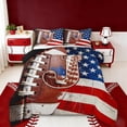 thumbnail image 1 of Erosebridal Kids Rugby Ball Games Queen Comforter Set,American Flag Pattern Monogrammed J Bedding Comforter Set,Reversible black,3-Piece, 1 of 7