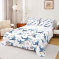 thumbnail image 1 of Erosebridal Kids Sea Shark Queen Sheet Sets, Kawaii Coral Starfish Bed Set, 4pcs, 1 of 5