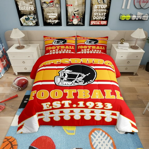 Erosebridal Sports Bedding Twin Comforter Set, Lightweight, Red 2 Pieces, Pittsburgh