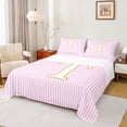thumbnail image 1 of Erosebridal Kids T Letter Full Size Sheets, Abstract Stripes Bed Sheets, 4 Pieces, 1 of 5