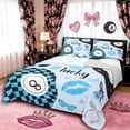 thumbnail image 1 of Erosebridal Kids Teens Sport Billiards Snooker Bed Sheets 4pcs,Blue Bling Glitter Print King Sheets for Boys Girls,Super Cozy Room Decor, 1 of 5