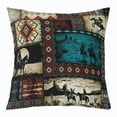 thumbnail image 1 of Erosebridal Western Cowboy Throw Pillow Cover 16"x16" 1 Pcs West Rustic Southwestern Pillow Case Cushion Cover Exotic Plaid Geometric Decorative Throw Pillowcase for Sofa Adult Cushion Case, 1 of 6