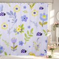 thumbnail image 1 of Erosebridal Ladybug Shower Curtain 72Wx84L,Transitional Floral Bathroom Shower Curtain,Lavender Green, 1 of 5