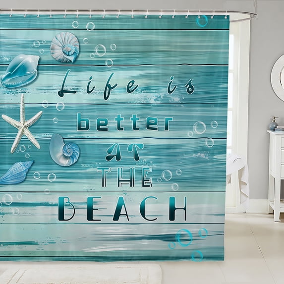 Erosebridal Lake House Bathroom Curtain 72x78, Marine Beach Shower Curtain 72x78, Ocean Theme Decoration