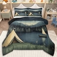 thumbnail image 1 of Erosebridal Lake Life Queen Comforter Set 3pcs for Teens Boys Girls,Kids Rustic Cottage Happy Camping Bedding Comforter Set,Black Reversible,Lightweight Room Decor, 1 of 6