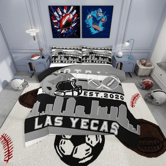 Erosebridal Las Yecas Football Bedding Twin Comforter Set,Amercian Sport Down Comforter,Ball Gamer Decoration,Reversible,Lightweight,2-Piece