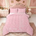 thumbnail image 1 of Erosebridal Lavender Paisley Patchwork Full Size Comforter Sets,Elegant Floral Motif Bedding Comforter Set,3pcs,1 Comforter and 2 Pillowcases,Pink Reversible, 1 of 7