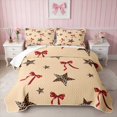 thumbnail image 1 of Erosebridal Leopard Bow Heart Print Quilt King for Girls, Cheetah Animal Spots Love King Coverlet Set, 3pcs 1 Bedspread and 2 Pillowcases, 1 of 7