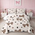 thumbnail image 1 of Erosebridal Leopard Bow Heart Print Twin Quilt Set for Girls, Cheetah Animal Spots Love Twin Coverlet Set, 2 Pieces 1 Bedspread and 1 Pillowcase, 1 of 7