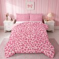 thumbnail image 1 of Erosebridal Leopard Bow Print Full Size Comforter Sets for Girls, Cheetah Animal Spots Girly Bedding Comforter Set, Pink Reversible 3-Piece 1 Comforter and 2 Pillowcases, 1 of 6