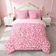 thumbnail image 1 of Erosebridal Leopard Bow Print King Bedding for Girls, Cheetah Animal Spots Girly King Bed in a Bag, Pink Reversible 7pcs, 1 of 6