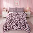 thumbnail image 1 of Erosebridal Leopard Bow Print Queen Comforter Set for Girls, Cheetah Animal Spots Girly Comforter Sets Queen, Pink Reversible 3-Piece 1 Comforter and 2 Pillowcases, 1 of 6