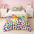 thumbnail image 1 of Erosebridal Leopard Bow Print Twin Comforter Sets for Girls, Cheetah Animal Spots Girly Bedding Set, Polka Dots Reversible 2pcs 1 Comforter and 1 Pillowcase, 1 of 6
