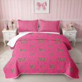 thumbnail image 1 of Erosebridal Leopard Bow Print Twin Quilt Set for Girls, Cheetah Animal Spots Girly Twin Coverlet Set, 2 Pieces 1 Bedspread and 1 Pillowcase, 1 of 7