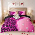 thumbnail image 1 of Erosebridal Leopard Heart Diamond Jewelry Duvet Cover King for Girls, Glamorous Animal Print King Bedding, Black Reversible 3-Piece 1 Duvet Cover and 2 Pillowcases, 1 of 7