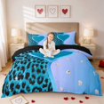 thumbnail image 1 of Erosebridal Leopard Heart Diamond Jewelry Duvet Cover Queen for Girls, Glamorous Animal Print Queen Bedding, Black Reversible 3-Piece 1 Duvet Cover and 2 Pillowcases, 1 of 7