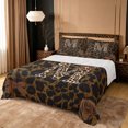 thumbnail image 1 of Erosebridal Leopard Pattern Personalized Gifts Full Size Sheets,Brown Bowtie Alphabet M Bed Sheets For Adult Women 4 Pieces, 1 of 6