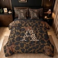 thumbnail image 1 of Erosebridal Leopard Print 7-Piece Twin Bedding Sets,Cheetah Pattern A Alphabet Bedding Comforter Set For Kids Girls,Black Reversible, 1 of 7