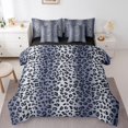 thumbnail image 1 of Erosebridal Leopard Print Bedding Queen Size,Wildlife Animal Farmhouse Bed Set,Blue Black Line Bedding Sets Queen Size For Men Women,Lightweight Room Decorative Reversible,7pcs, 1 of 6