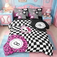 thumbnail image 1 of Erosebridal Leopard Print Billiard 7pcs Bedding Comforter Set For Girls,Cute Gothic Skull Queen Bedding Sets For Kids,Reversible, 1 of 7