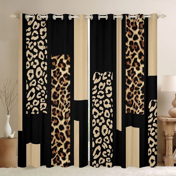 Erosebridal Abstract Cheetah Print Curtains Pack of 2 (42x84 Each), Kids Boys Girls Women Curtains Blackout
