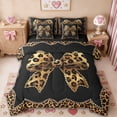 thumbnail image 1 of Erosebridal Leopard Print Bowknot 7-Piece Twin Bedding Sets,Girls Cute Bows Bedding Comforter Set For Kids,Reversible black, 1 of 7