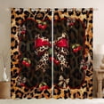 thumbnail image 1 of Erosebridal Leopard Print Bowknot Black Out Curtains For Kids,Cute Cherries Cute Bows Girls Curtains Pack of 2 (42x63 Each), 1 of 7