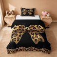 thumbnail image 1 of Erosebridal Leopard Print Bowknot Twin Bedding,Girls Cute Bows Duvet Cover Set For Kids,Reversible black,2-Piece(No Comforter), 1 of 6