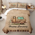 thumbnail image 1 of Erosebridal Leopard Print Camper Twin Quilt Set,Kids Happy Camping Twin Coverlet Set For Girl Boys,2 Pieces, 1 of 7
