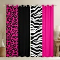 thumbnail image 1 of Erosebridal Leopard Print Curtains Pack of 2 (52x84), Black Pink 30%-50% Black Out Curtains, Geometry Stripe Decor, Women, 1 of 5
