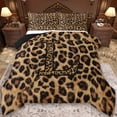 thumbnail image 1 of Erosebridal Leopard Print Full Size Comforter Sets,Cheetah Pattern L Alphabet Bedding Sets For Kids Girls,Reversible Black 3pcs, 1 of 7